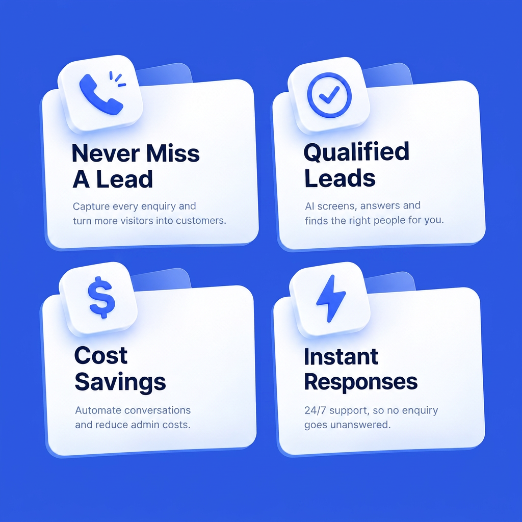 Never miss a lead, qualified leads, cost savings and instant responses